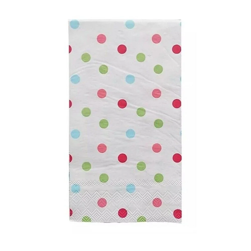 Polka Dot Paper Napkins Guest Bath Towels Buffet 32 CT Beach Birthday Summer
